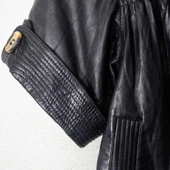 Mike & Chris Cropped Leather Jacket Black Size XS Urban Streetwear - Picture 6 of 11